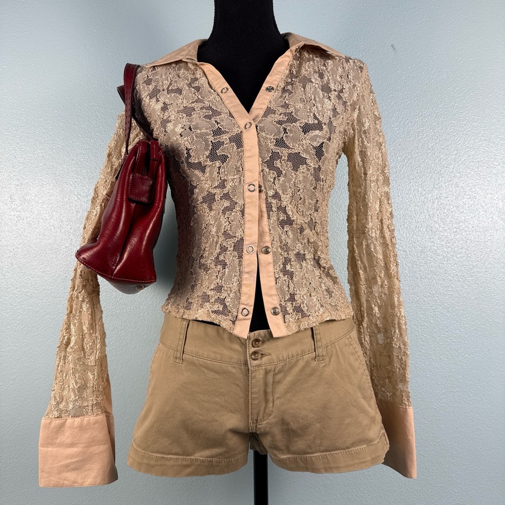 2010s Mossimo Tan Khaki Low Rise Micro Hot Shorts